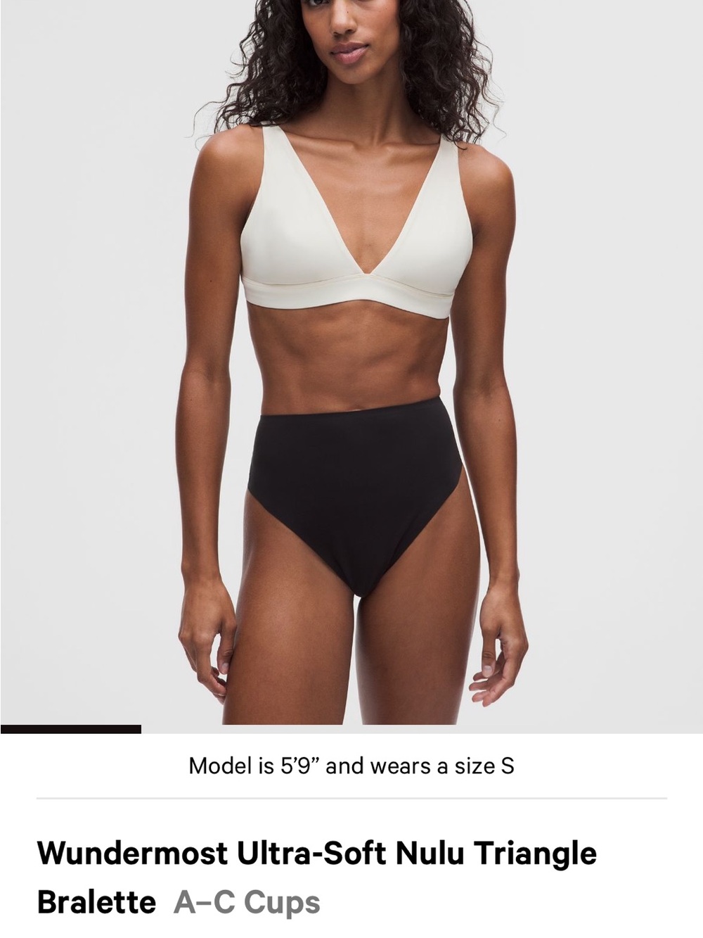 Ultra-Soft Nulu Triangle Bralette in Cream